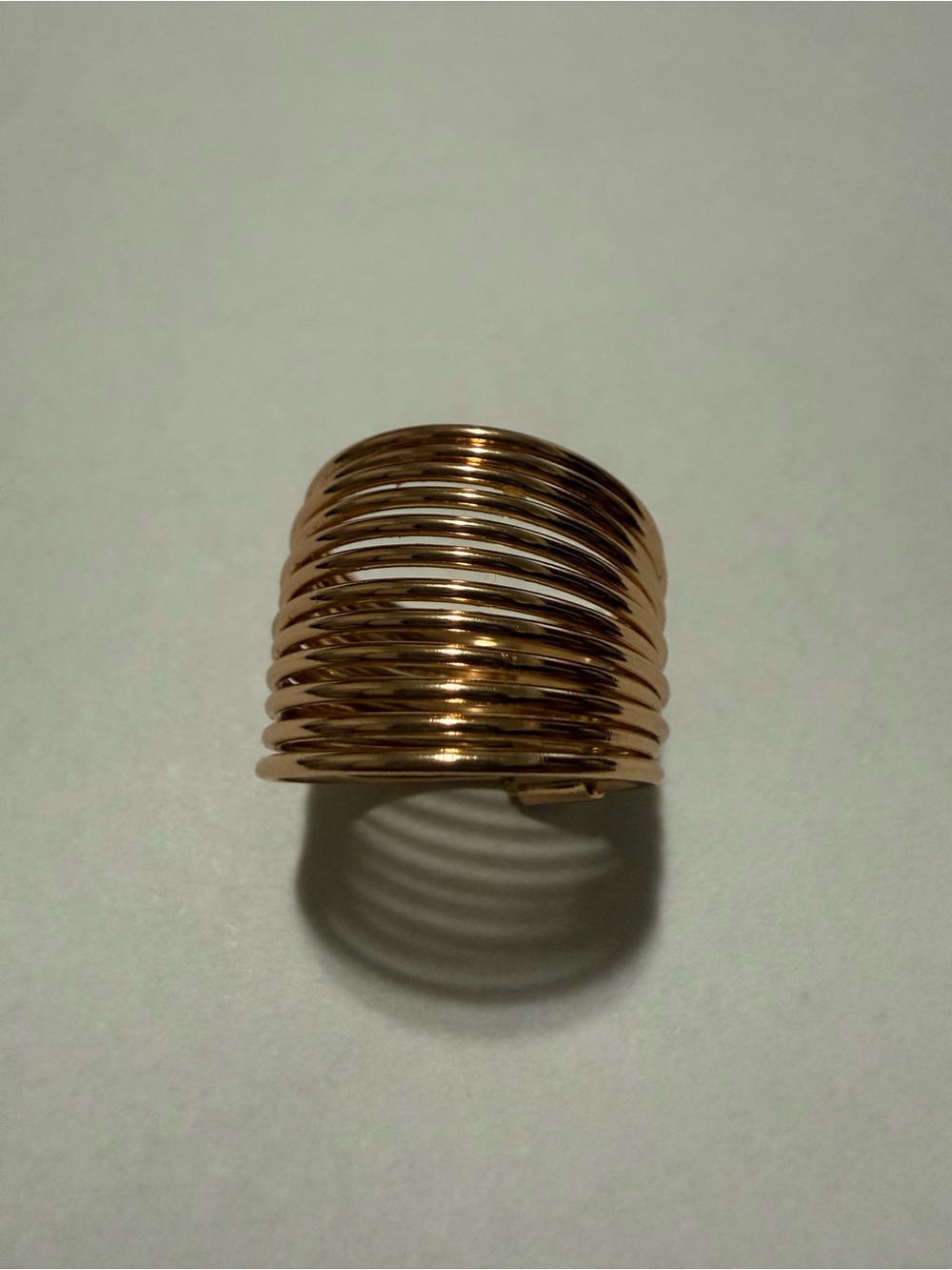 Size 6 18k Gold Electroplated Multiple Line Layer Ring